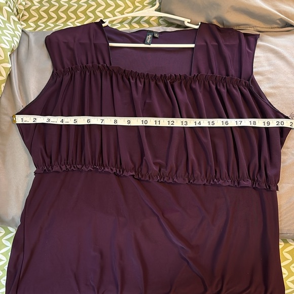 Olivia Paige Purple Sleeveless Ruched Top Blouse Size 1X - Picture 5 of 6